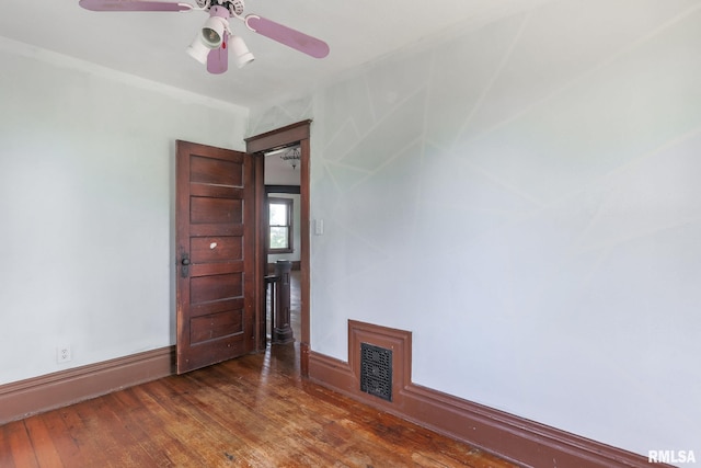 5610 W Lakeshore Dr, Princeville, IL 61559 - empty room featuring hardwood / wood-style flooring and ceiling fan