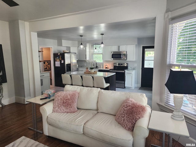 600 E Jefferson St, Washington, IL 61571 - living room featuring wood finished floors and baseboards