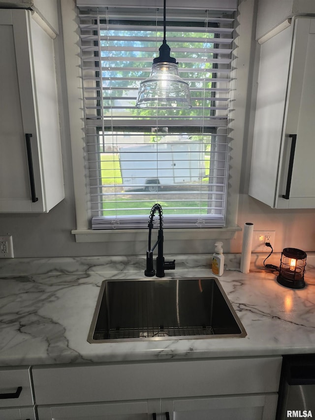 600 E Jefferson St, Washington, IL 61571 - kitchen view of white cabinets and light stone counters