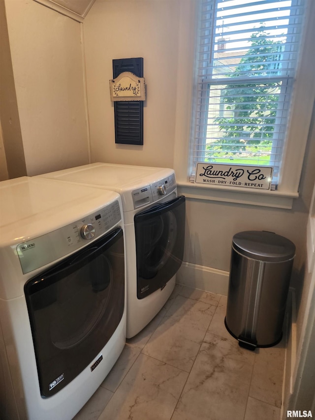 600 E Jefferson St, Washington, IL 61571 - washroom featuring light marble finish flooring and washer and clothes dryer