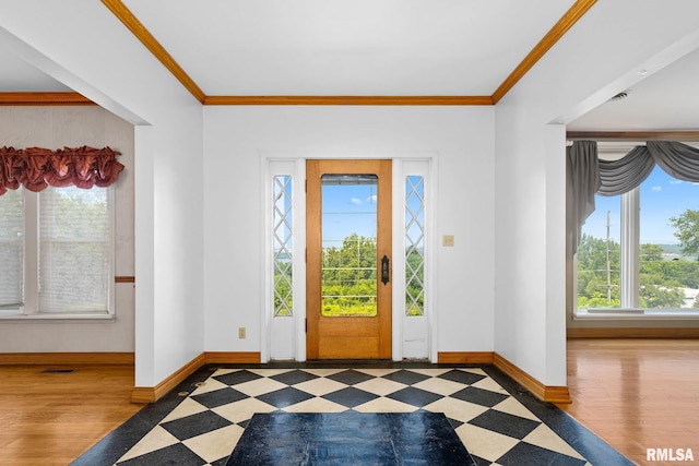 1426 N Main St, East Peoria, IL 61611 - foyer with ornamental molding and wood finished floors