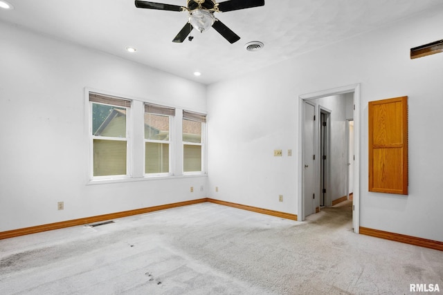 1426 N Main St, East Peoria, IL 61611 - unfurnished room featuring light colored carpet, ceiling fan, and recessed lighting