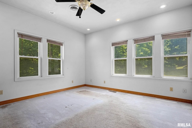 1426 N Main St, East Peoria, IL 61611 - spare room with carpet floors, ceiling fan, and recessed lighting