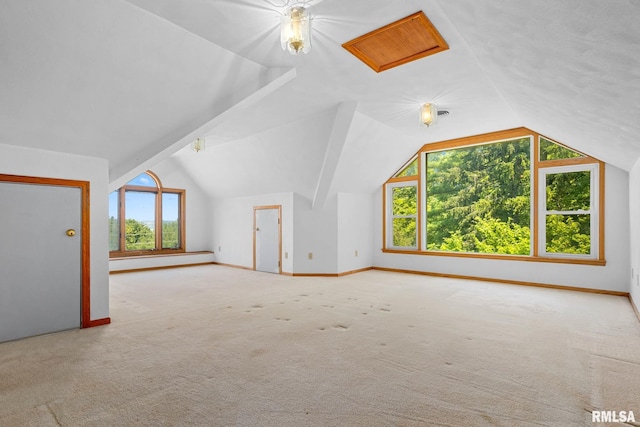 1426 N Main St, East Peoria, IL 61611 - additional living space featuring vaulted ceiling and carpet