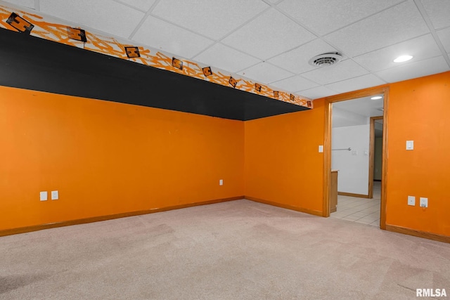 1426 N Main St, East Peoria, IL 61611 - empty room with a paneled ceiling, light colored carpet, and recessed lighting