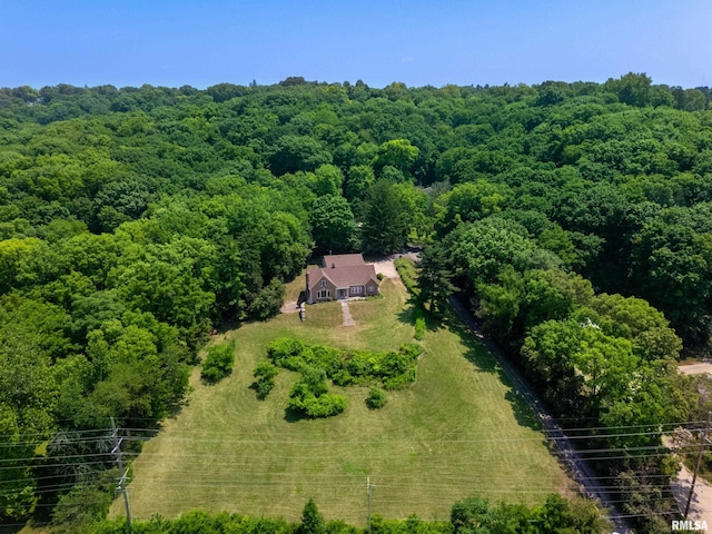 1426 N Main St, East Peoria, IL 61611 - aerial view of property and surrounding area featuring a forest