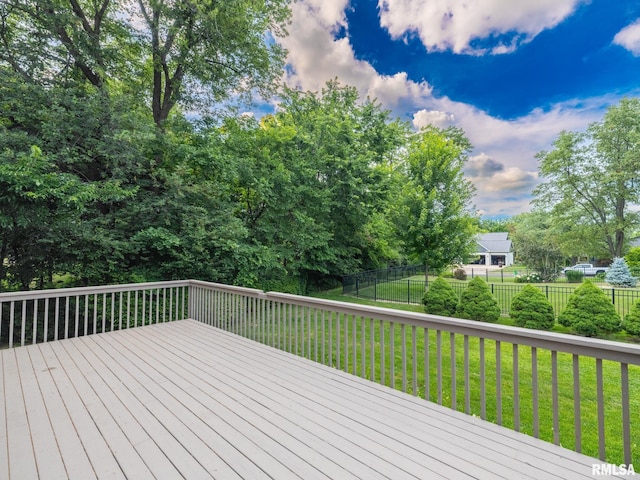 919 W Brookforest Dr, Peoria, IL 61615 - wooden deck with a fenced backyard