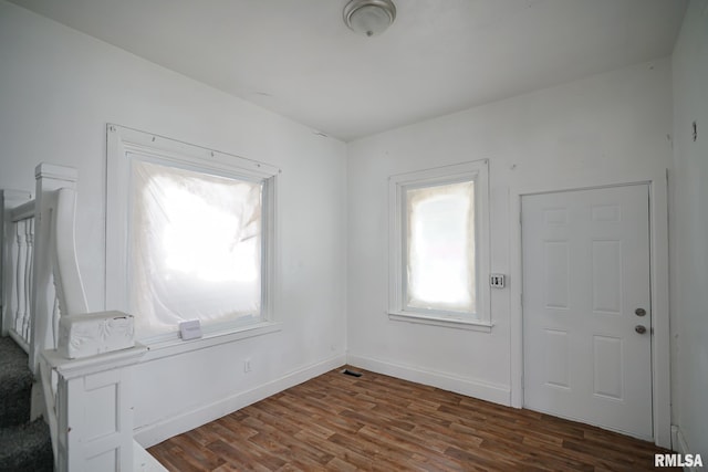 506 Spring St, Peoria, IL 61603 - foyer entrance featuring wood finished floors and baseboards