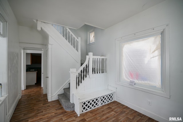506 Spring St, Peoria, IL 61603 - stairs with wood finished floors and plenty of natural light