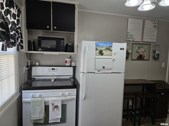 270 Thompson Ct, Canton, IL 61520 - kitchen with white appliances and crown molding
