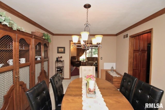 1402 W Grandridge Dr, Dunlap, IL 61525 - dining room with a chandelier and ornamental molding