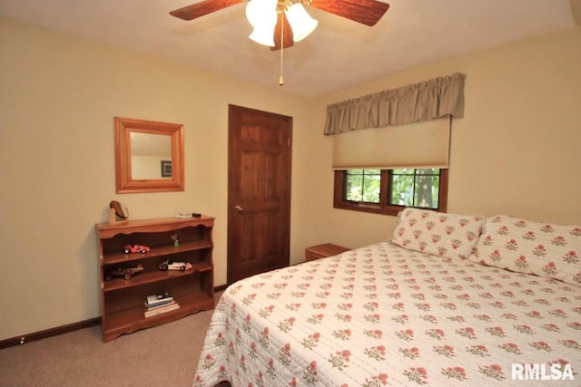 1402 W Grandridge Dr, Dunlap, IL 61525 - bedroom with carpet and ceiling fan