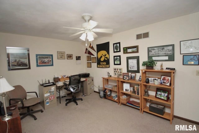 1402 W Grandridge Dr, Dunlap, IL 61525 - office space with carpet flooring and ceiling fan