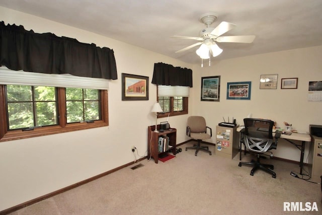 1402 W Grandridge Dr, Dunlap, IL 61525 - office with carpet flooring and a ceiling fan