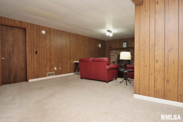 1402 W Grandridge Dr, Dunlap, IL 61525 - living room with carpet and wooden walls