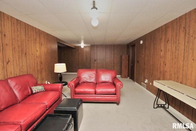 1402 W Grandridge Dr, Dunlap, IL 61525 - carpeted living room featuring wooden walls