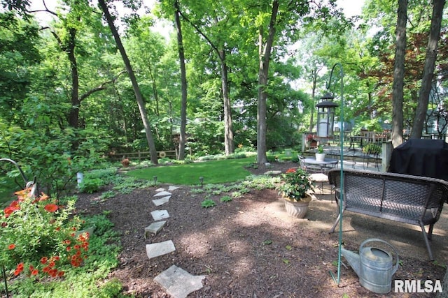 1402 W Grandridge Dr, Dunlap, IL 61525 - view of green lawn with a patio area
