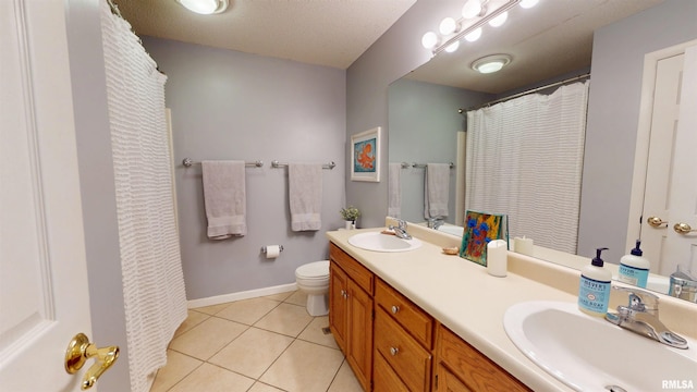 1119 W Brookforest Dr, Peoria, IL 61615 - full bath featuring double vanity, tile patterned floors, and a shower with shower curtain