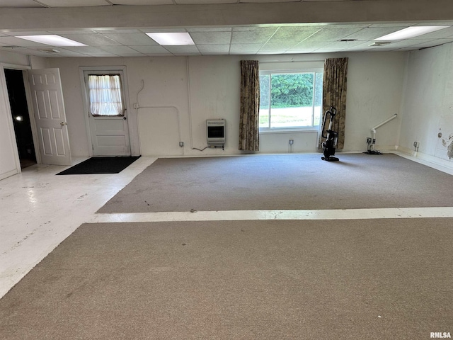 2401 Springfield Rd, East Peoria, IL 61611 - below grade area featuring heating unit and a drop ceiling