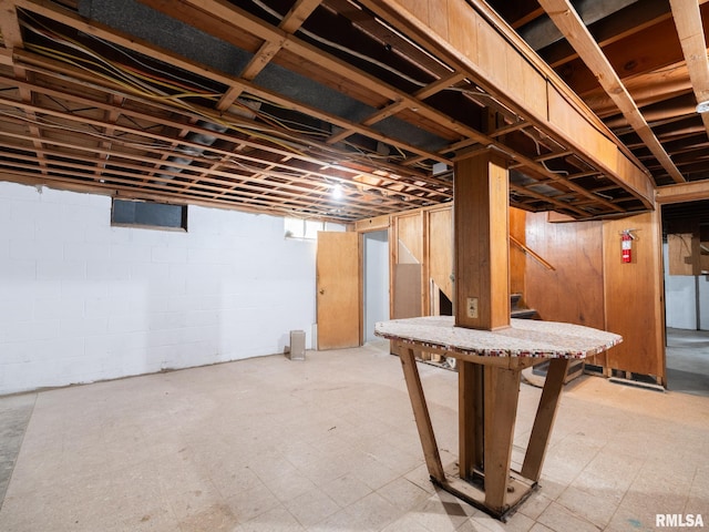 1600 W Willcox Ave, Peoria, IL 61604 - unfinished below grade area with stairway and light floors