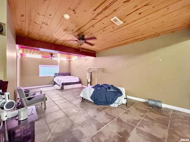 11801 N Deerfield Dr, Dunlap, IL 61525 - tiled bedroom with wood ceiling