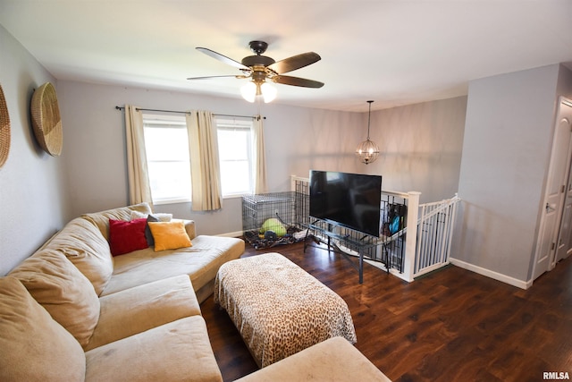 1825 Holiday Dr, Pekin, IL 61554 - living room with wood finished floors and ceiling fan