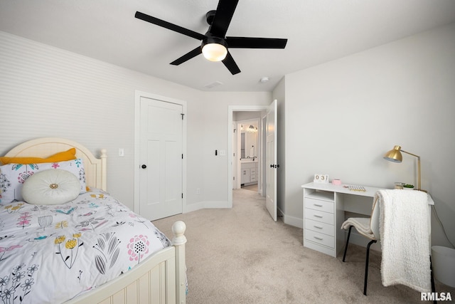 2821 W Lake Trail Ct, Dunlap, IL 61525 - bedroom featuring light colored carpet and ceiling fan