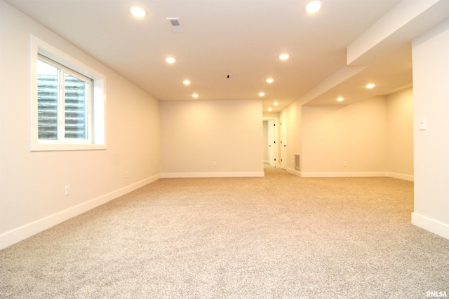 2821 W Lake Trail Ct, Dunlap, IL 61525 - below grade area featuring recessed lighting and light carpet