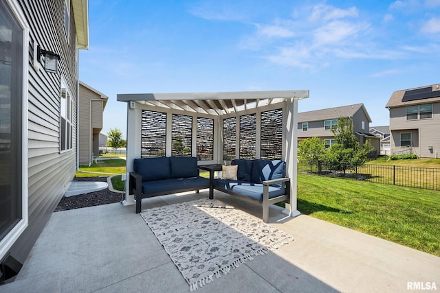 2821 W Lake Trail Ct, Dunlap, IL 61525 - view of patio / terrace featuring an outdoor living space and a pergola