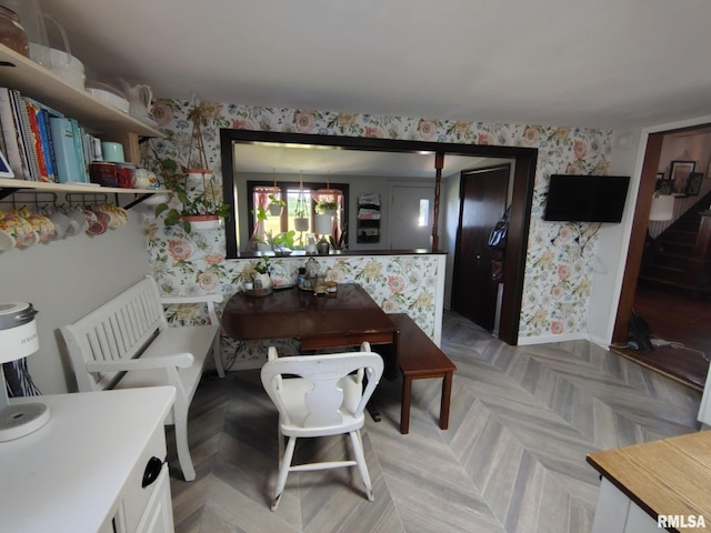 1469 2100th St, Lincoln, IL 62656 - dining room featuring wallpapered walls and baseboards