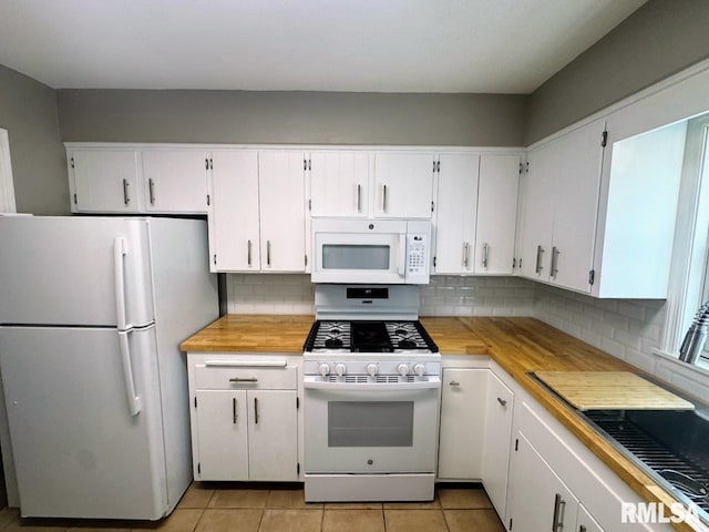 4107 N Hollyridge Cir, Peoria, IL 61614 - kitchen with white appliances, light countertops, and white cabinets