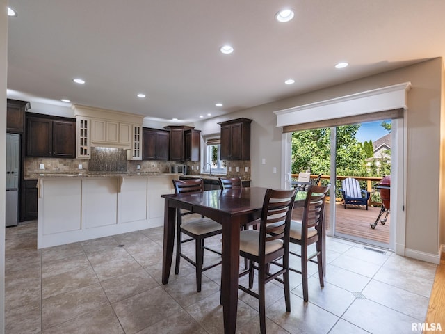 11014 N Saddlehorn Way, Dunlap, IL 61525 - dining space featuring recessed lighting and light tile patterned flooring
