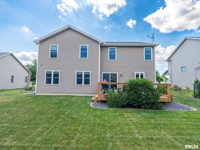 11014 N Saddlehorn Way, Dunlap, IL 61525 - back of property with a deck and a yard