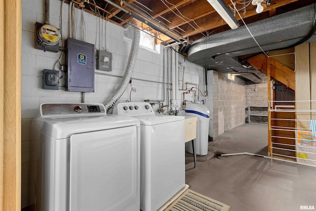 2400 W Callender Ave, West Peoria, IL 61610 - washroom with separate washer and dryer and electric panel
