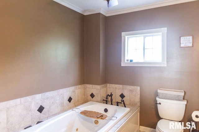 306 W Fremont St, Elmwood, IL 61529 - full bath with a tub with jets and crown molding