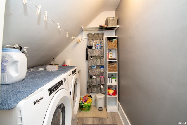 1926 W Callender Ave, West Peoria, IL 61604 - laundry room with washing machine and clothes dryer and wood finished floors