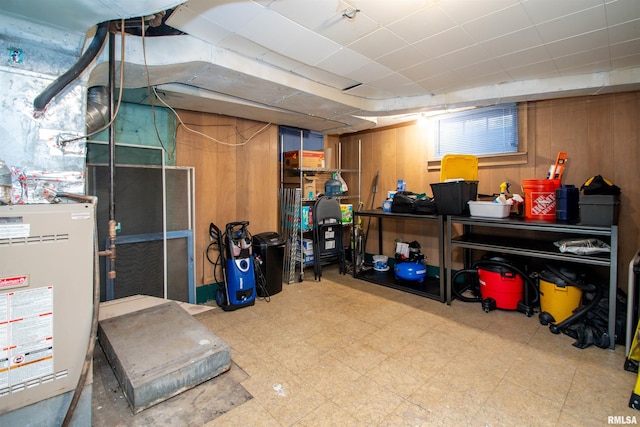 1926 W Callender Ave, West Peoria, IL 61604 - finished basement with tile patterned floors and wooden walls