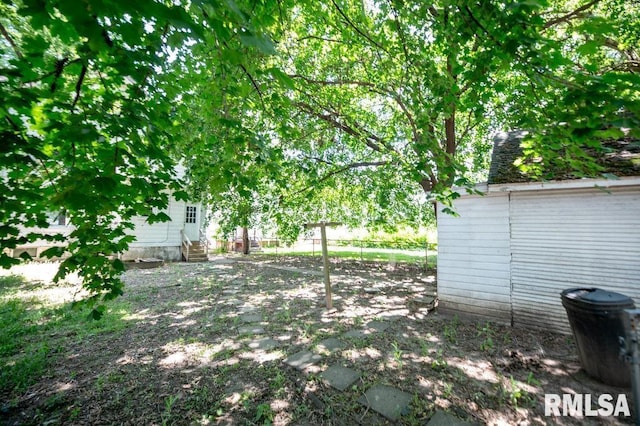 1121 N University St, Peoria, IL 61606 - view of yard with entry steps and an outbuilding