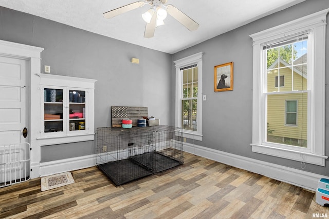 1029 N Santa Fe Ave, Chillicothe, IL 61523 - interior space featuring wood finished floors and ceiling fan