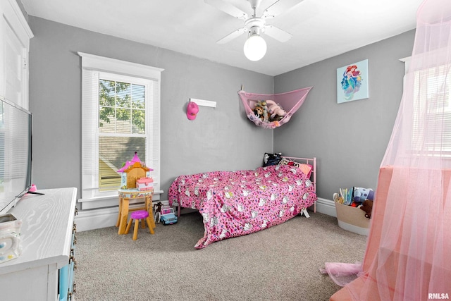 1029 N Santa Fe Ave, Chillicothe, IL 61523 - bedroom with carpet flooring and ceiling fan