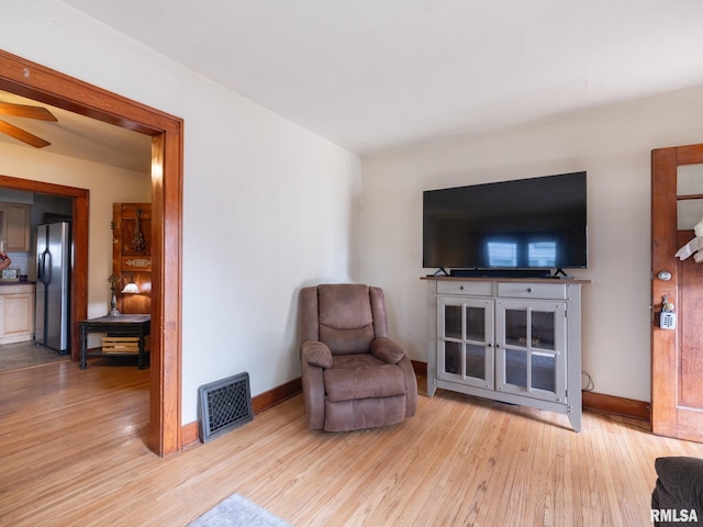 1108 Summer St, Pekin, IL 61554 - sitting room featuring wood finished floors and ceiling fan
