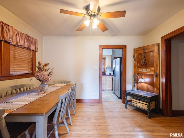 1108 Summer St, Pekin, IL 61554 - dining space featuring light wood-type flooring and ceiling fan