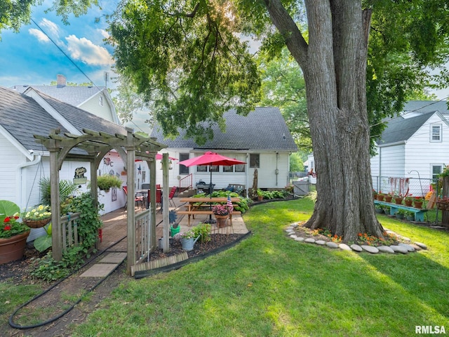 1108 Summer St, Pekin, IL 61554 - view of yard with a pergola and a patio