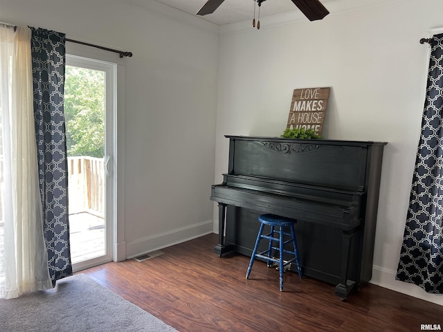 236 W Grant St, Macomb, IL 61455 - sitting room with a ceiling fan and wood finished floors