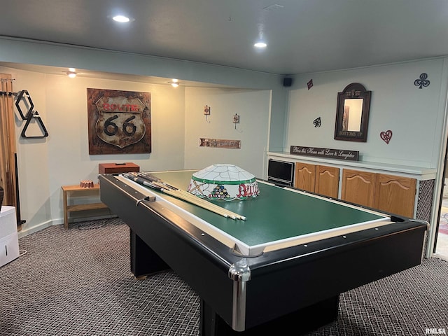 236 W Grant St, Macomb, IL 61455 - game room with dark colored carpet, recessed lighting, and pool table