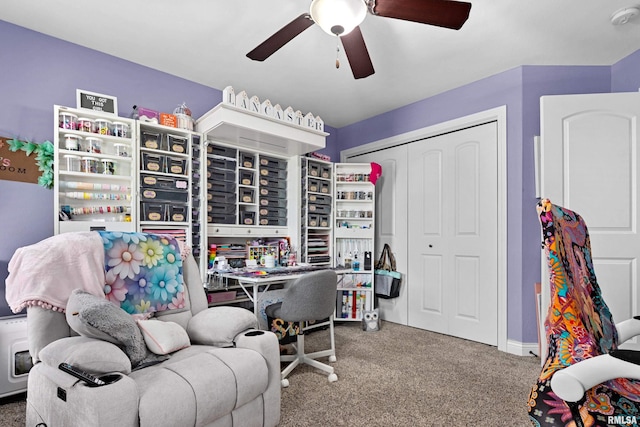 824 Debates St, Washington, IL 61571 - carpeted office space with a ceiling fan