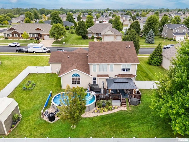 824 Debates St, Washington, IL 61571 - aerial view of residential area with a pool