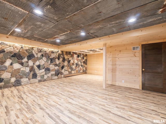 2810 Deveron Cir, Pekin, IL 61554 - finished basement with wood finished floors and recessed lighting