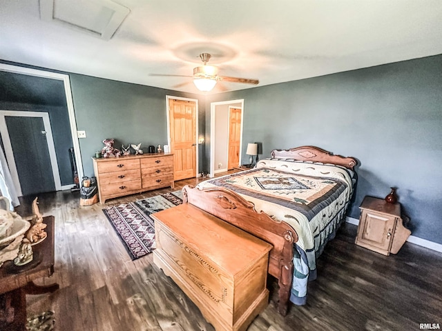 8373 State Route 93rd Rd, Toulon, IL 61483 - bedroom featuring attic access, wood finished floors, and ceiling fan