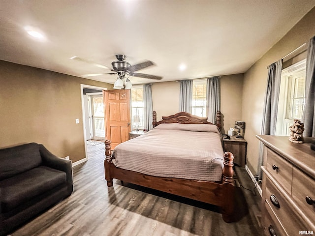 8373 State Route 93rd Rd, Toulon, IL 61483 - bedroom featuring dark wood-style flooring and ceiling fan